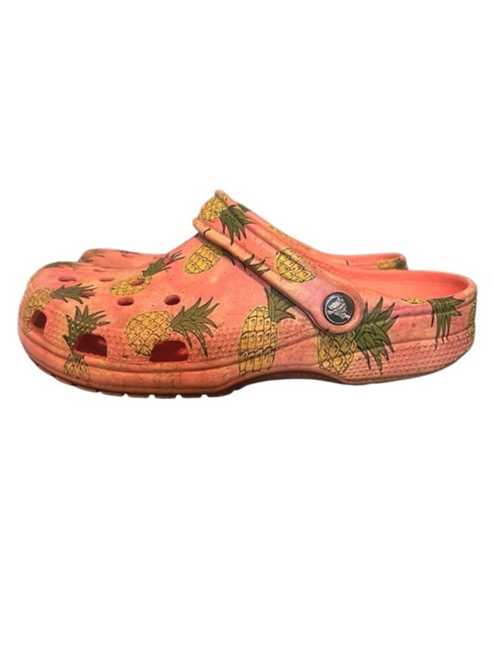 Crocs Pineapple Print Coral Crocs Womens 7